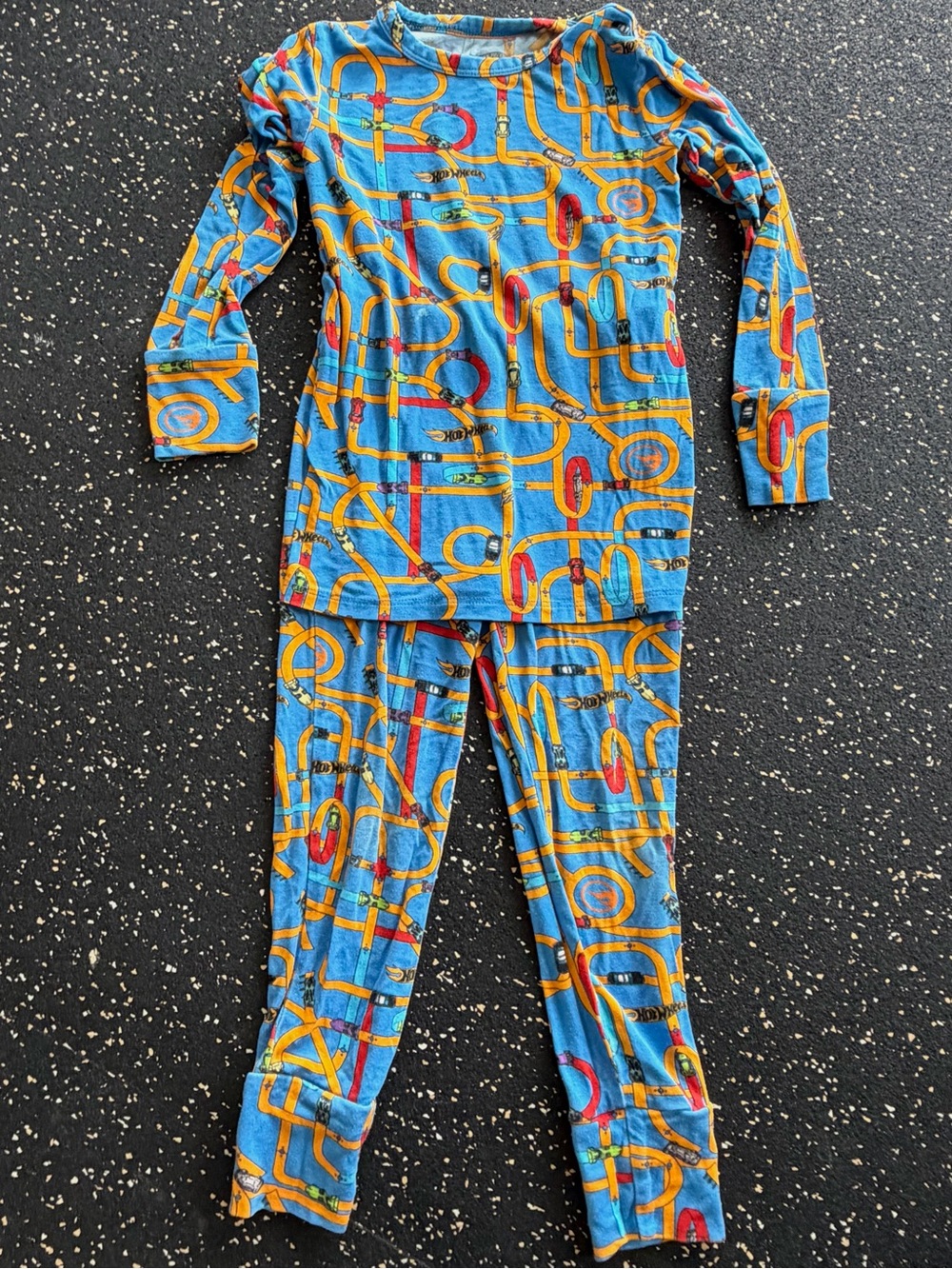 Posh Peanut Hot Wheels Track Print Pajama Set Size 4T